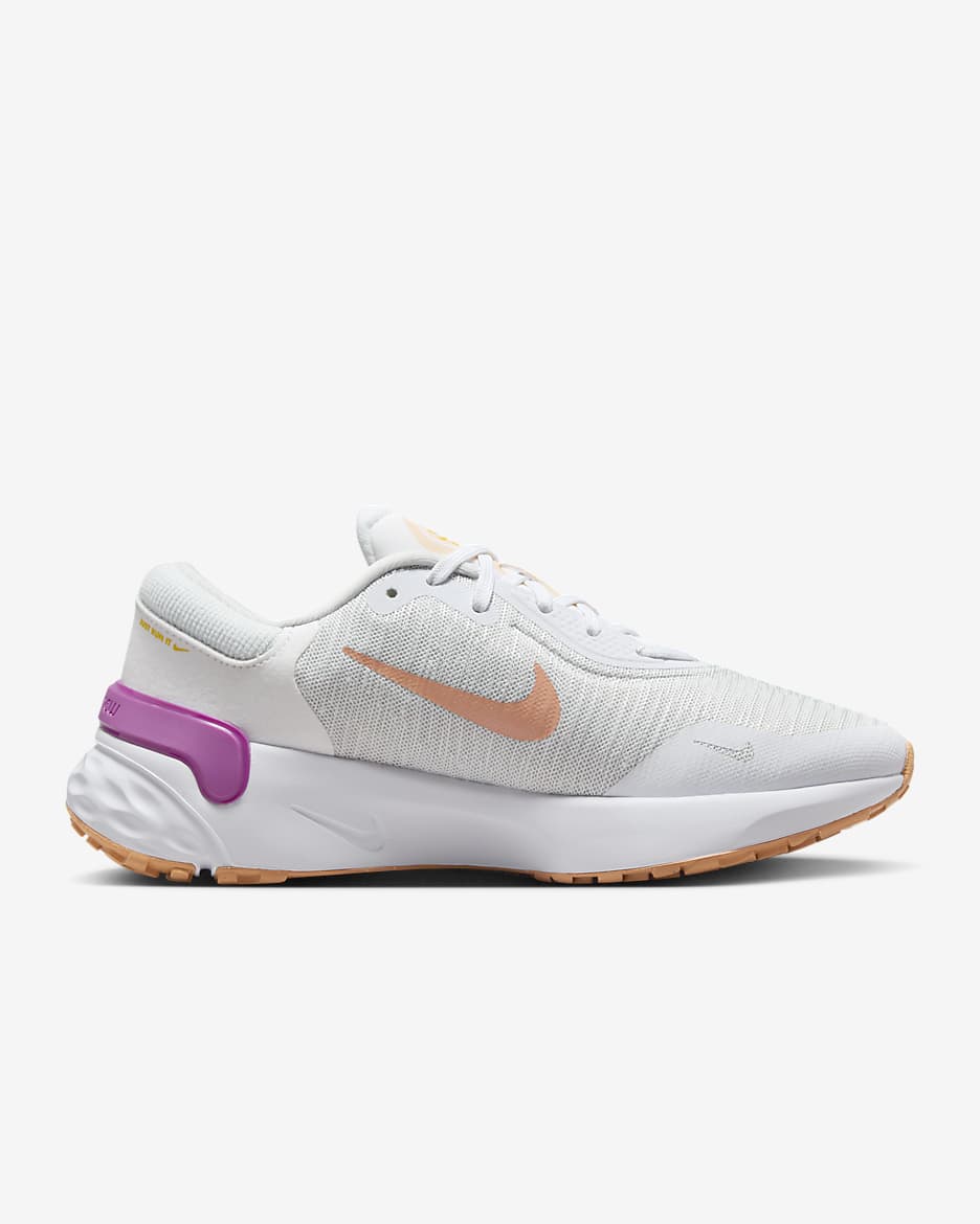 Nike Renew Run 4 Women's Road Running Shoes - White/Photon Dust/Fuchsia Dream/Amber Brown