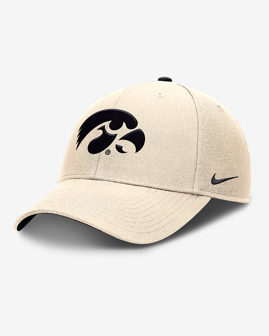 Iowa Primetime Rise Men's Nike Dri-FIT College Trucker Adjustable Hat - Natural