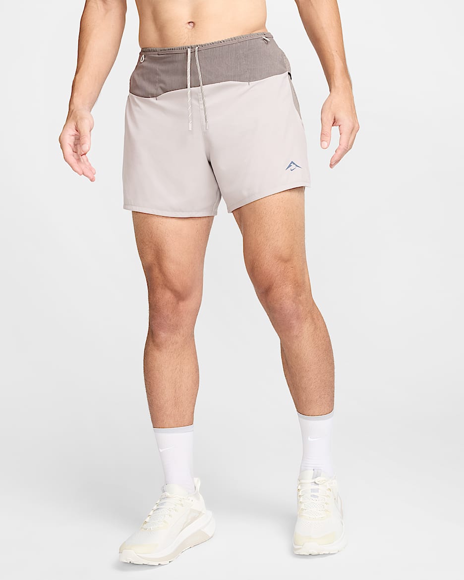 Nike Trail Second Sunrise Men's 12.5cm (approx.) Dri-FIT ADV Brief-Lined Running Shorts - College Grey/Cave Stone/Barely Volt/Black