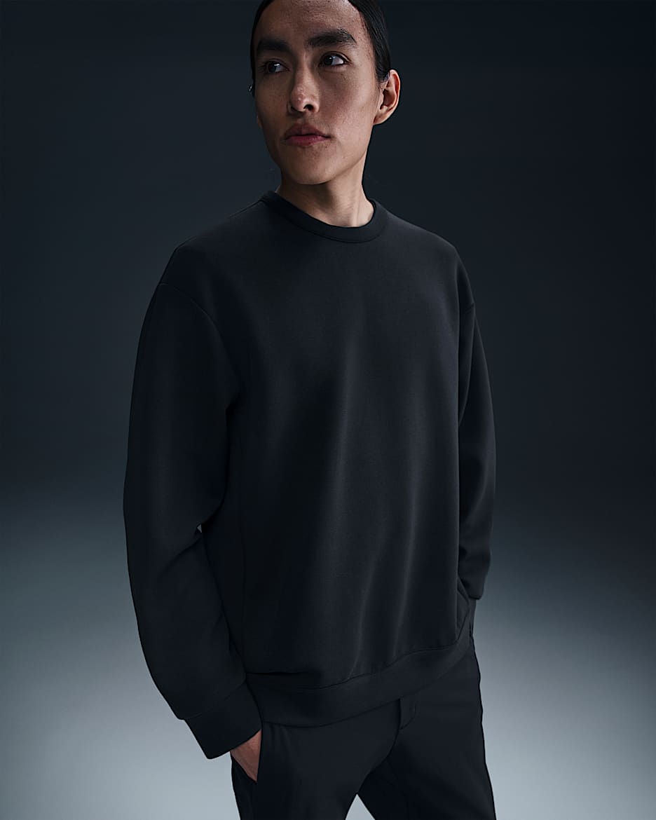 Nike 24.7 ImpossiblySoft Men's Dri-FIT Crew - Black/Dark Smoke Grey