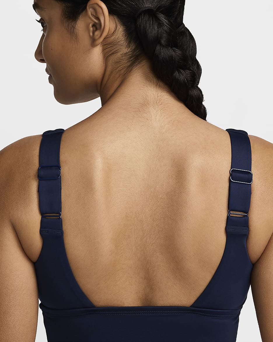 Prenda para la parte superior de Midkini de cuello redondo para mujer Nike Essential - Azul marino medianoche