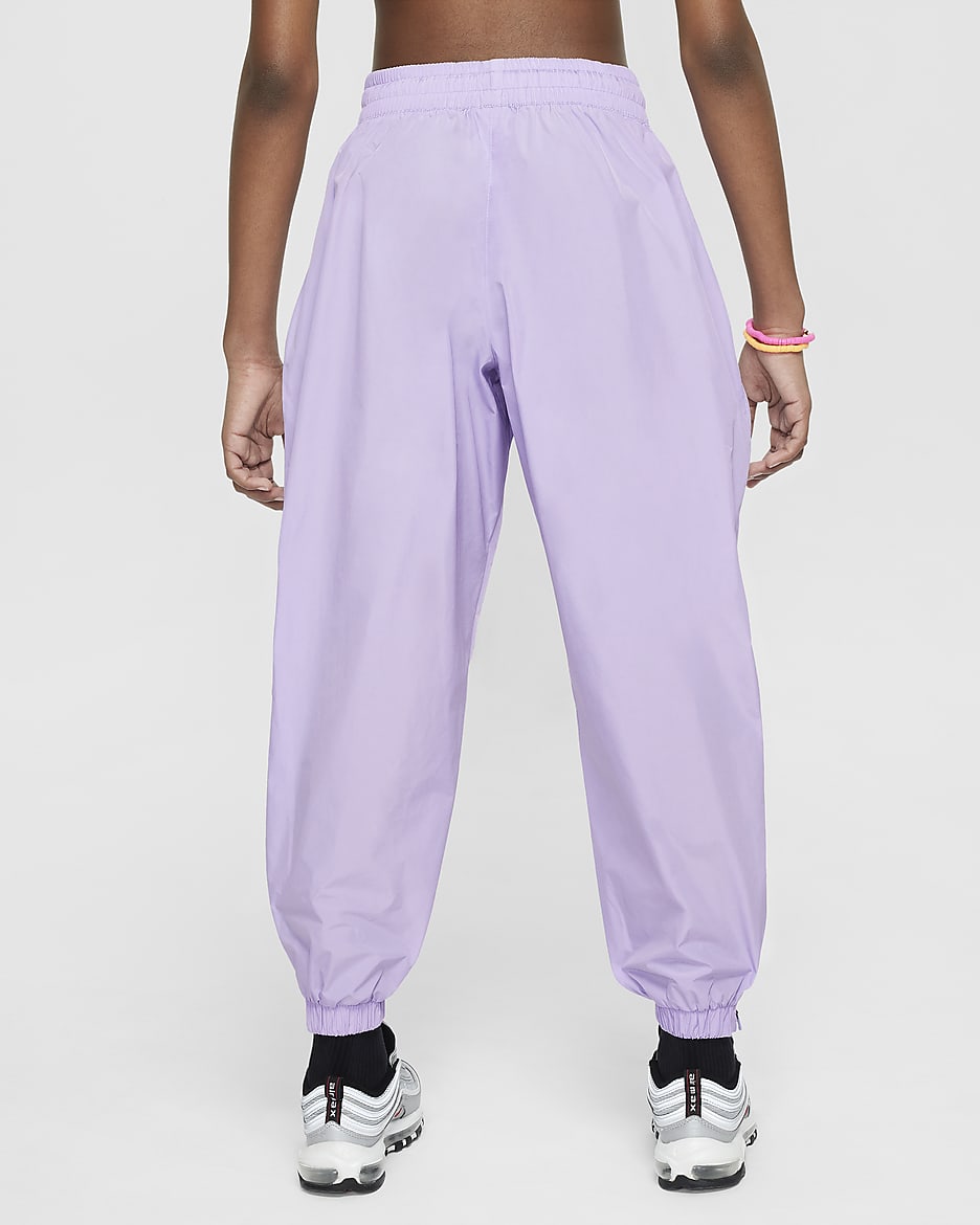 Nike Sportswear Older Kids' (Girls') Woven Trousers - Hydrangeas/Light Bone