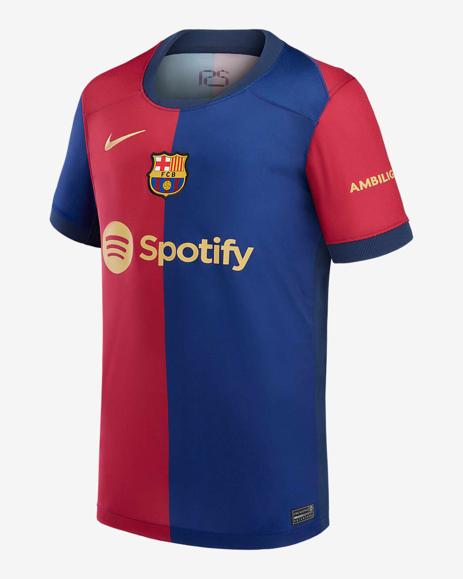 Jersey de fútbol Nike Dri-FIT del Barcelona local 2024/25 Stadium Lamine Yamal para niños talla grande - Royal