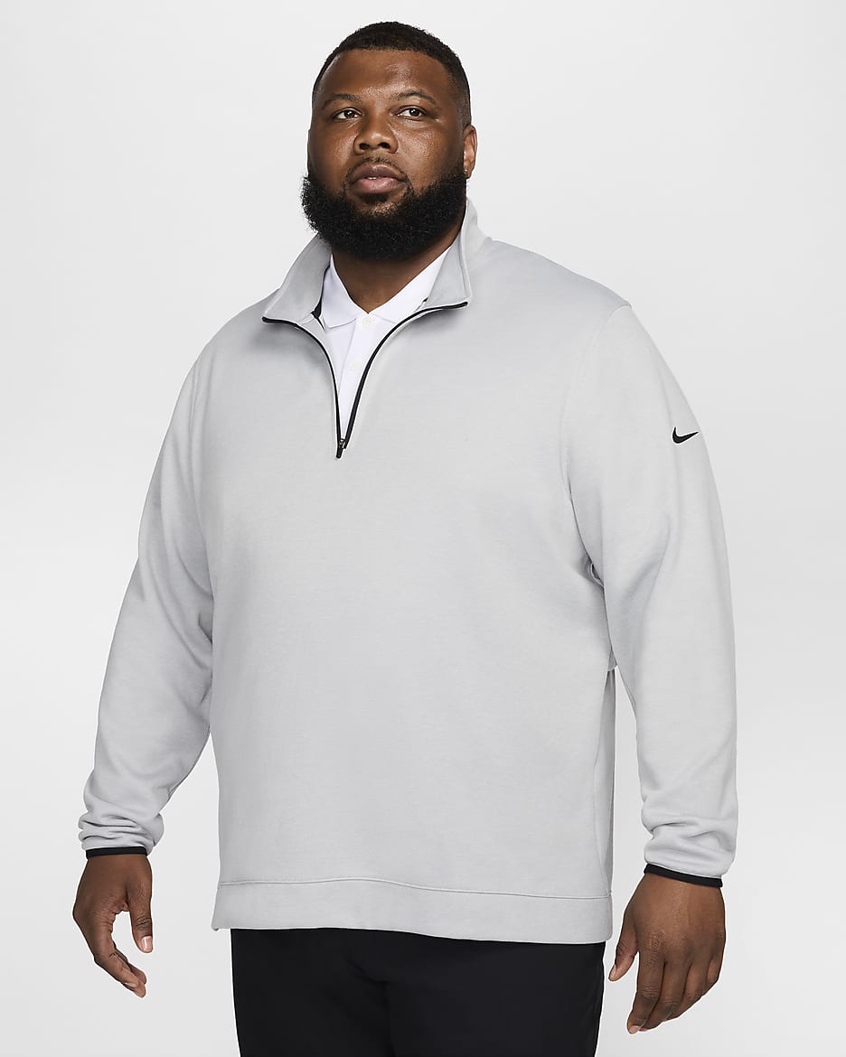 Nike Tour Men's 1/2-Zip Golf Top - Light Smoke Grey/Black