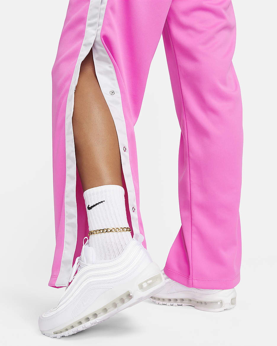 Nike Air damesbroek met drukknopen en halfhoge taille - Playful Pink/Photon Dust