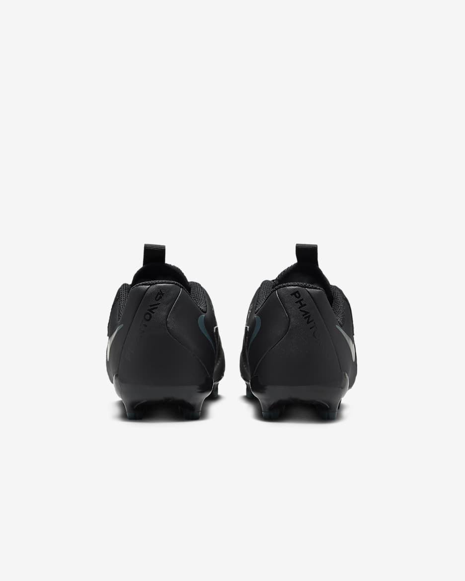 Chaussure de foot basse à crampons MG Nike Jr. Phantom GX 2 Academy pour enfant/ado - Noir/Deep Jungle/Noir