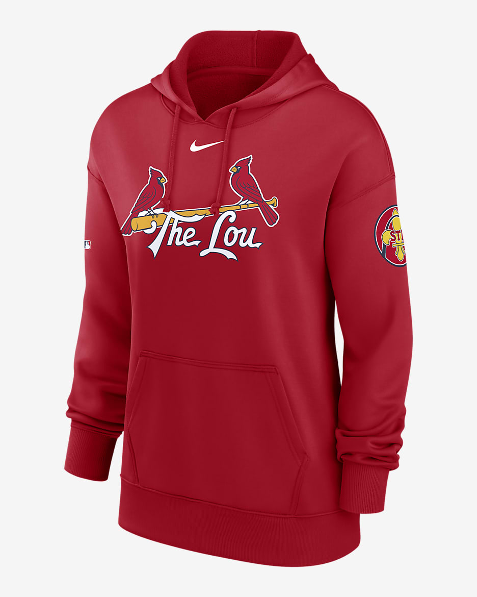 St. Louis Cardinals Authentic Collection City Connect Practice Women's Nike Dri-FIT MLB Pullover Hoodie - Red