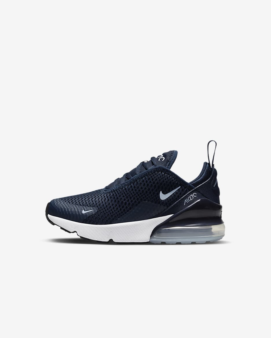 Tenis para niños de preescolar Nike Air Max 270 - Obsidiana/Blanco/Blanco/Cobalto felicidad