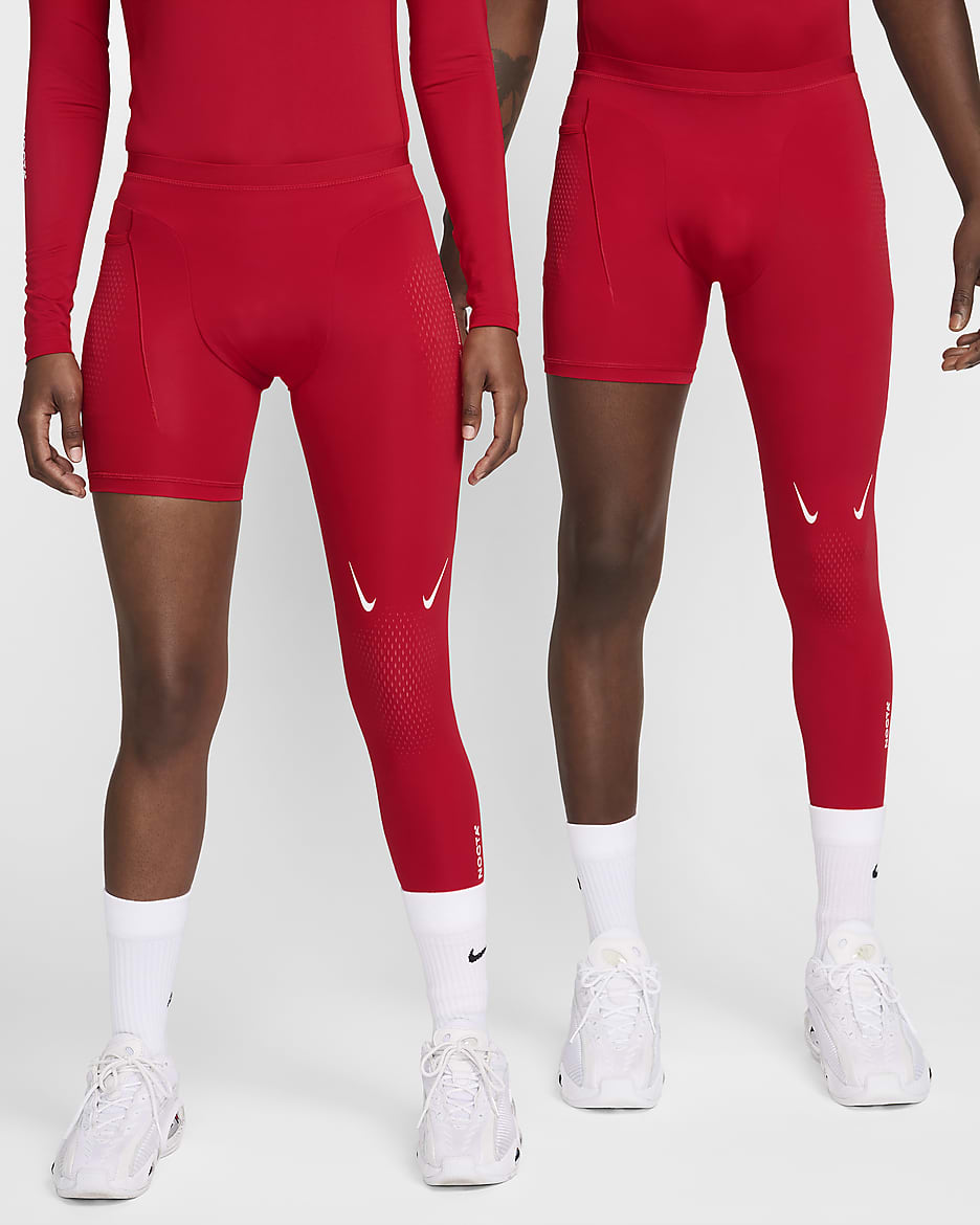 NOCTA Men's Single-Leg Basketball Tights (Left) - University Red/White