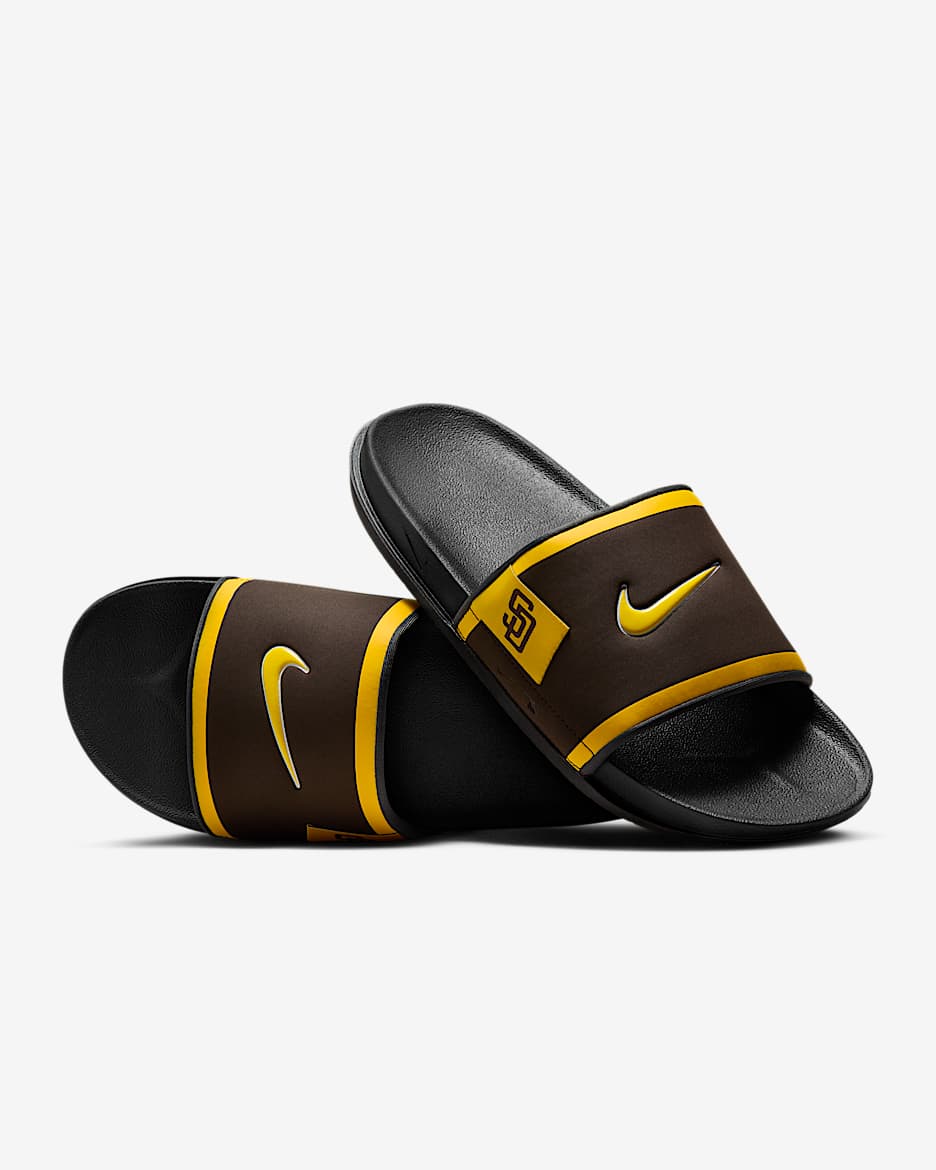 Chanclas Offcourt Nike Offcourt (San Diego Padres) - Ceniza oscuro/Gris humo oscuro/Amarillo