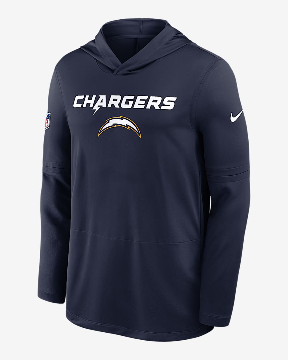 Los Angeles Chargers Pass Accuracy Men's Nike Dri-FIT NFL Long-Sleeve Hooded Top - Navy