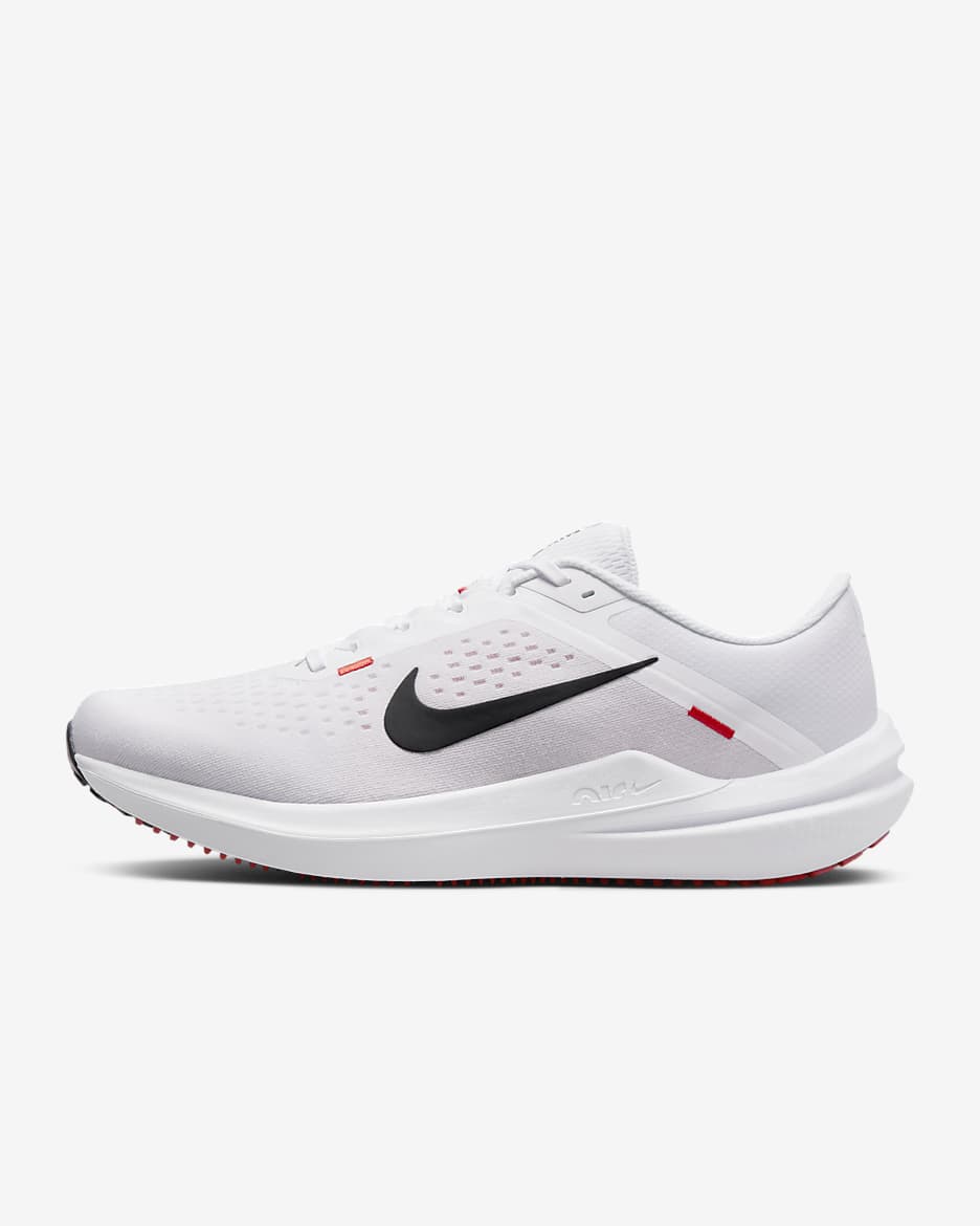 Nike Winflo 10 Men's Road Running Shoes - White/Light Crimson/Black