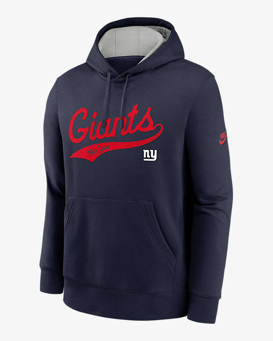 New York Giants Rewind Club Logo Men's Nike NFL Pullover Hoodie - Navy
