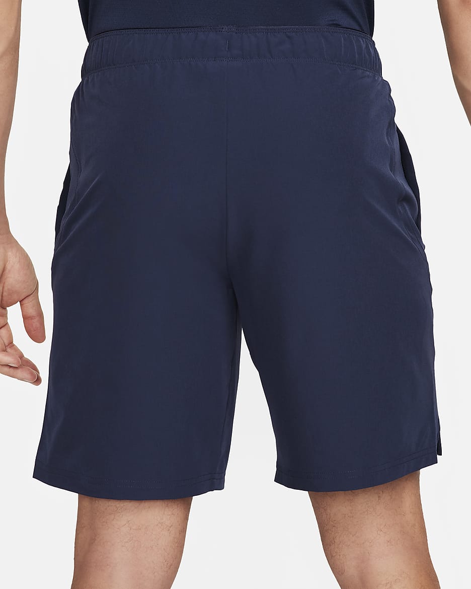 Short de tennis 23 cm NikeCourt Advantage pour homme - Obsidian/Obsidian/Blanc