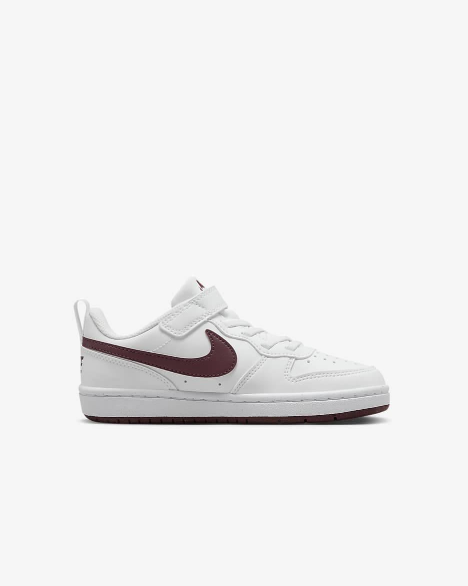 Nike Court Borough Low Recraft Younger Kids' Shoes - White/Burgundy Crush