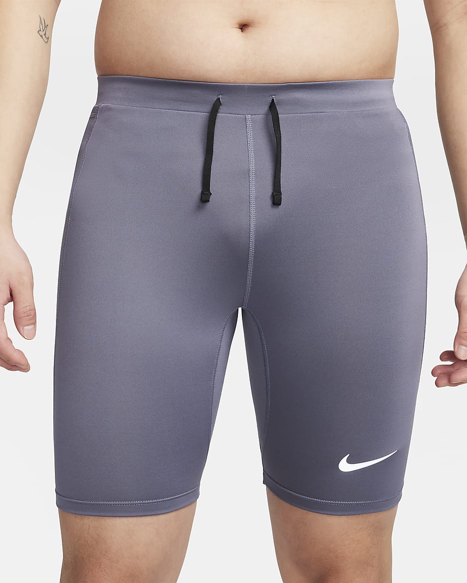 Nike Fast Men's Dri-FIT Brief-Lined Running 1/2-Length Tights - Light Carbon