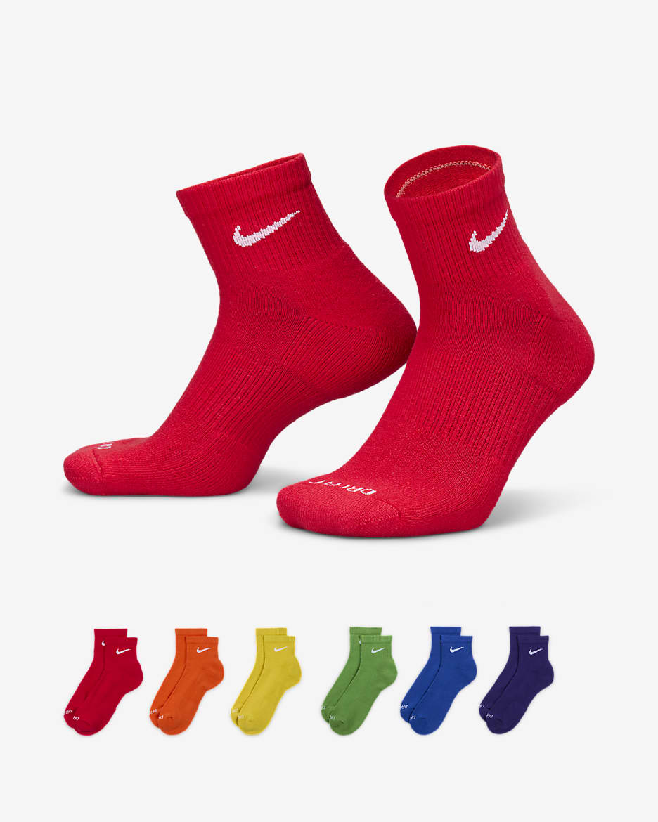 Nike Everyday Plus Cushioned Training Ankle Socks (6 Pairs) - Multi-Color