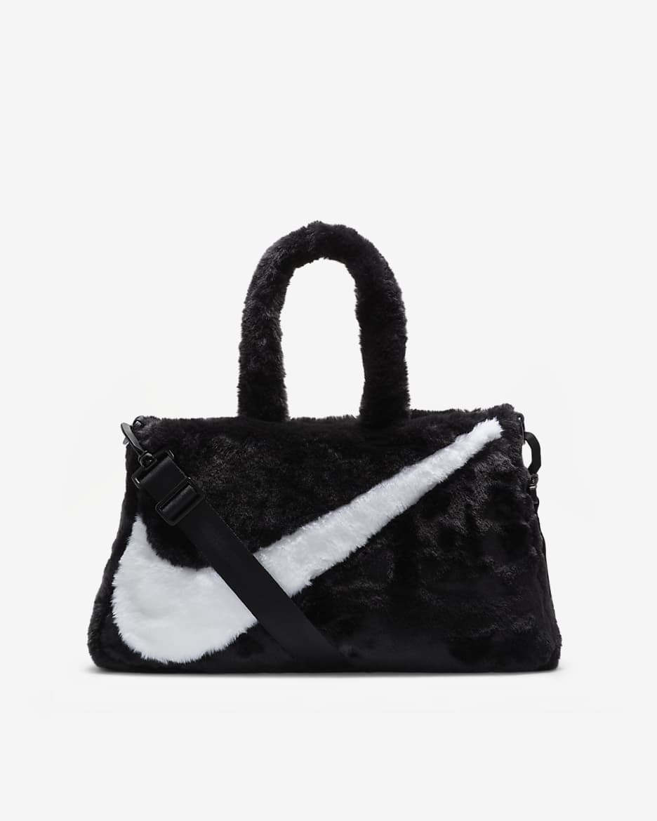 Nike Sportswear Faux Fur Tote (10L) - Black/Black/White