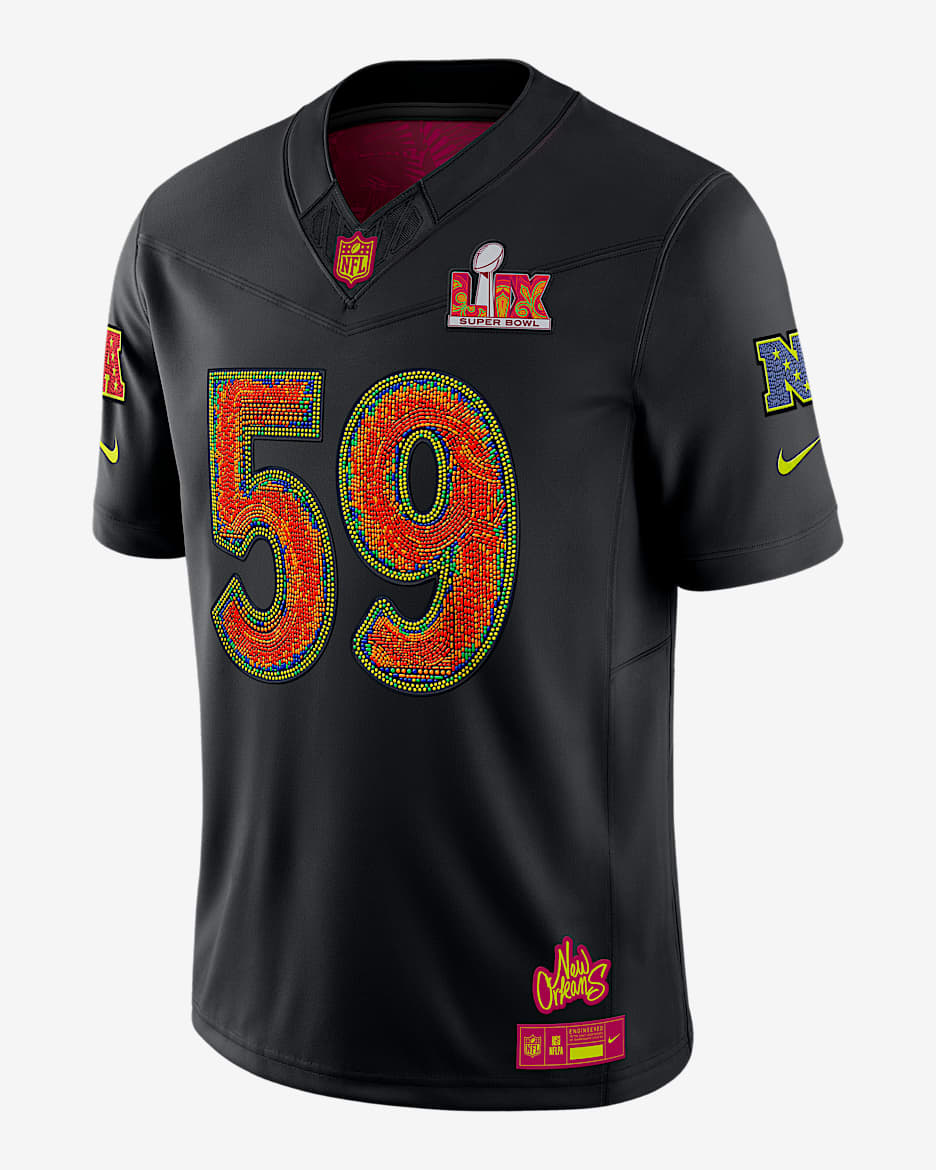 Jersey Nike Dri-FIT de la NFL Limited para hombre Super Bowl LIX - Negro