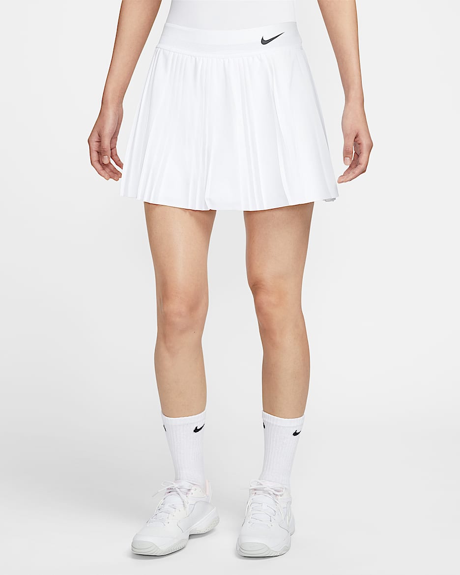 NikeCourt Slam 女款 Dri-FIT 網球裙 - 白色/白色/Medium Ash
