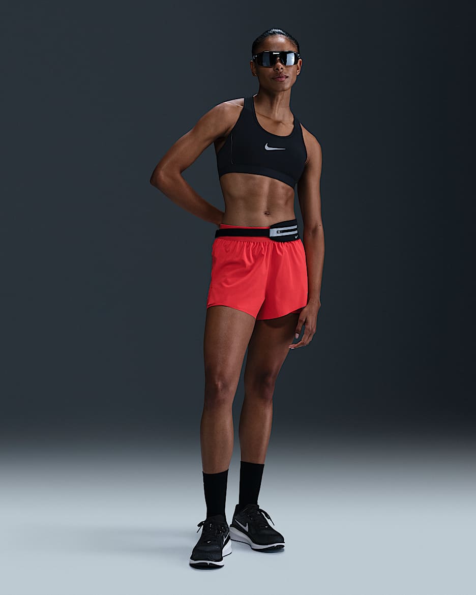 Nike Swift Women's Dri-FIT Mid-Rise 2-in-1 Running Shorts - Light Crimson
