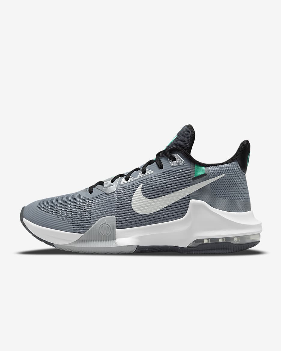 Calzado de básquetbol Nike Impact 3 - Gris azulado/Negro/Gris lobo/Plata metalizado