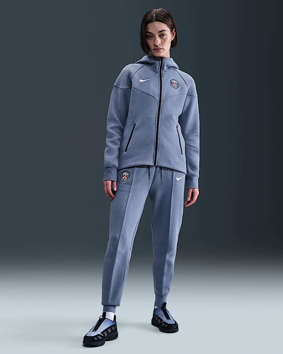 Paris Saint-Germain Tech Women's Nike Football Fleece Mid-Rise Joggers - Diffused Blue/White