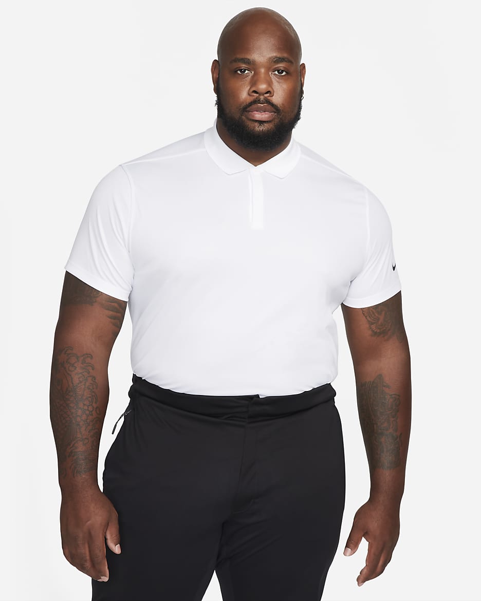 Polo de golf Nike Dri-FIT Victory pour Homme - Blanc/Noir