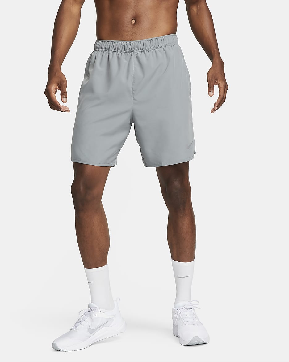Nike Challenger Men's Dri-FIT 18cm (approx.) Brief-Lined Running Shorts - Smoke Grey/Smoke Grey/Black