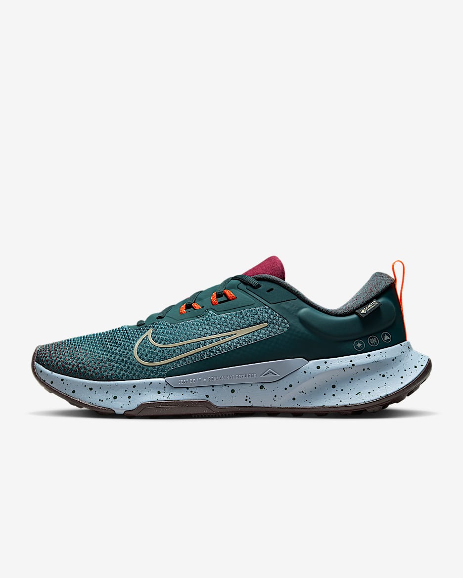 ナイキ ジュニパー トレイル 2 GORE-TEX メンズ 防水 トレイル ランニングシューズ - ディープジャングル/ナイトマルーン/セーフティオレンジ/カーキ