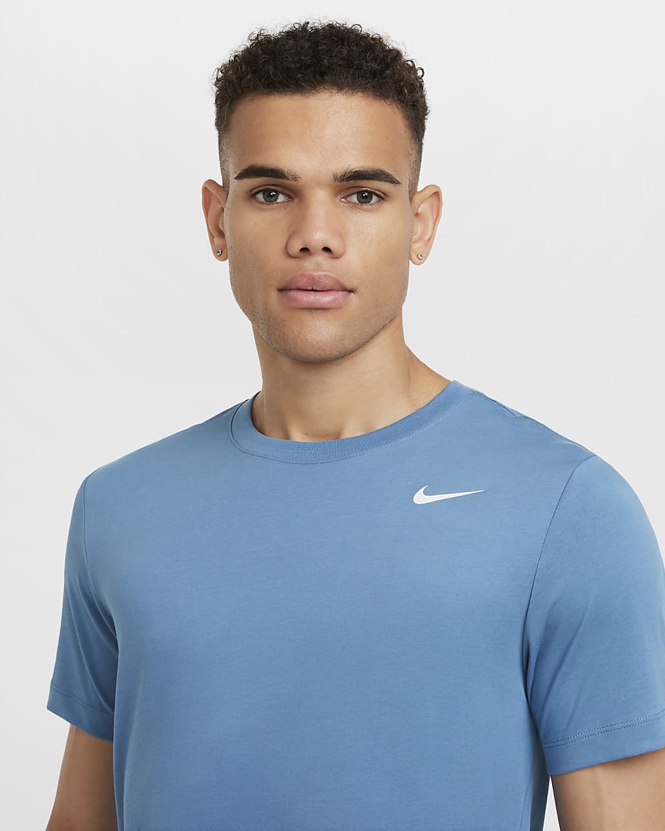 Nike Dri-FIT Men's Fitness T-Shirt - Aegean Storm/White