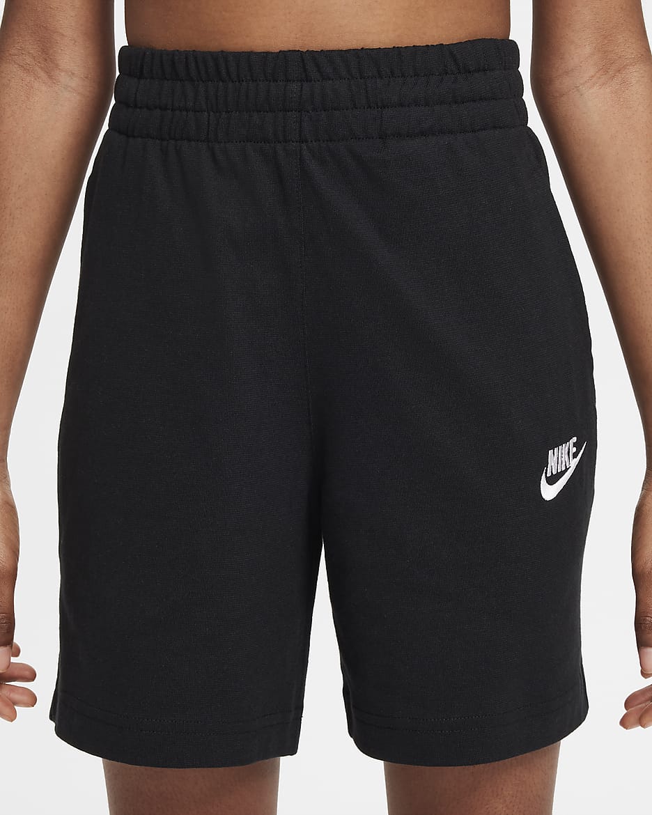 Nike Sportswear Club Older Kids' 15cm (approx.) Knit Shorts - Black/White