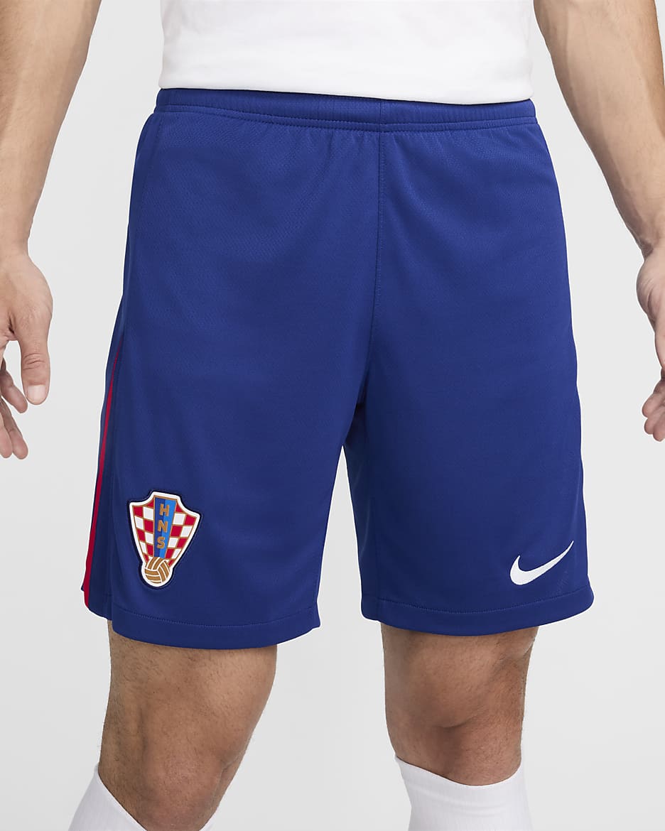 Short de foot replica Nike Dri-FIT Croatie 2024/25 Stadium Domicile/Extérieur pour homme - Deep Royal Blue/University Red/Blanc