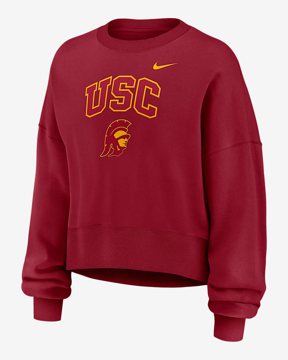 USC Phoenix Arch Women's Nike College Pullover Crew - Cardinal Red