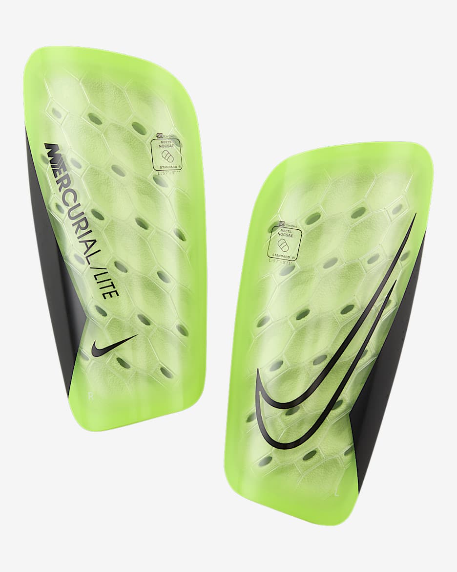 Espinilleras de fútbol Nike Mercurial Lite - Volt/Voltio ligero/Negro