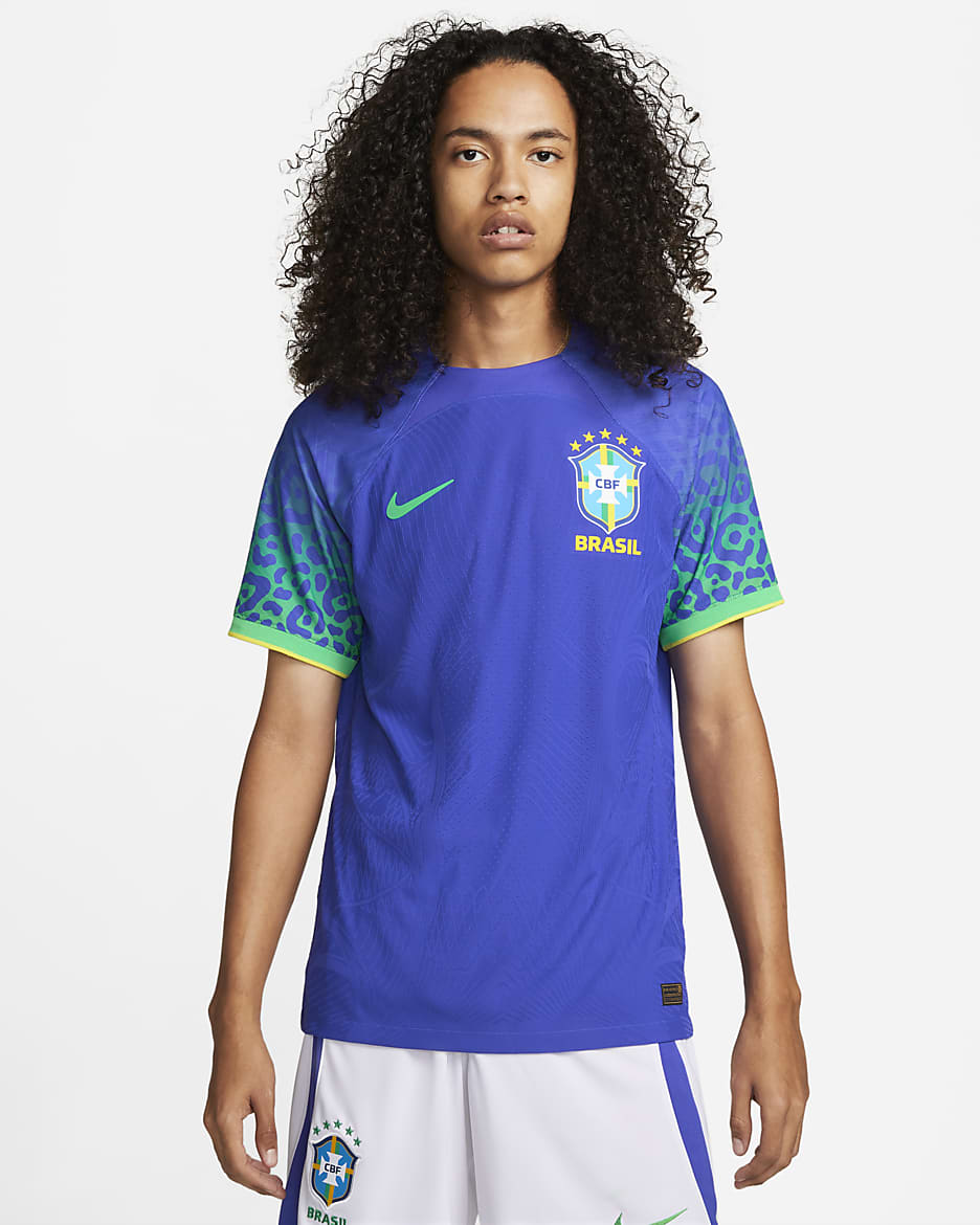 Brazil 2022/23 Match Away Men's Nike Dri-FIT ADV Football Shirt - Paramount Blue/Green Spark/Dynamic Yellow/Green Spark