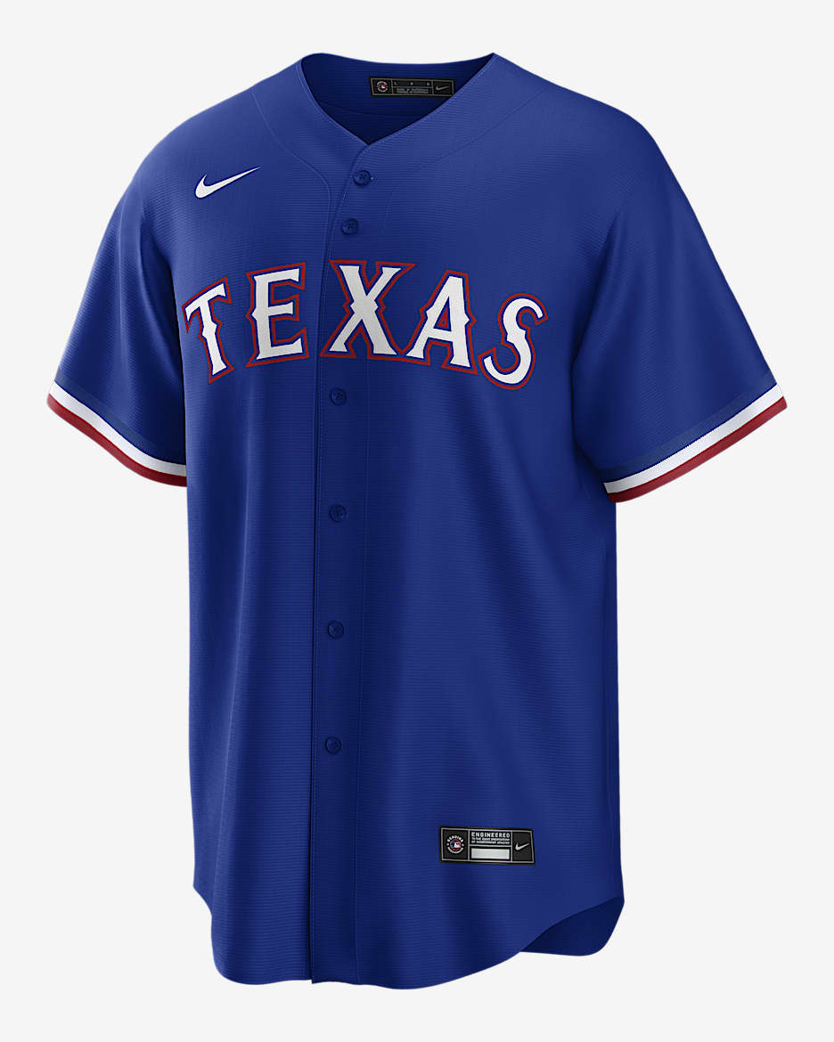 MLB Texas Rangers (Jacob deGrom) Men's Replica Baseball Jersey - Royal