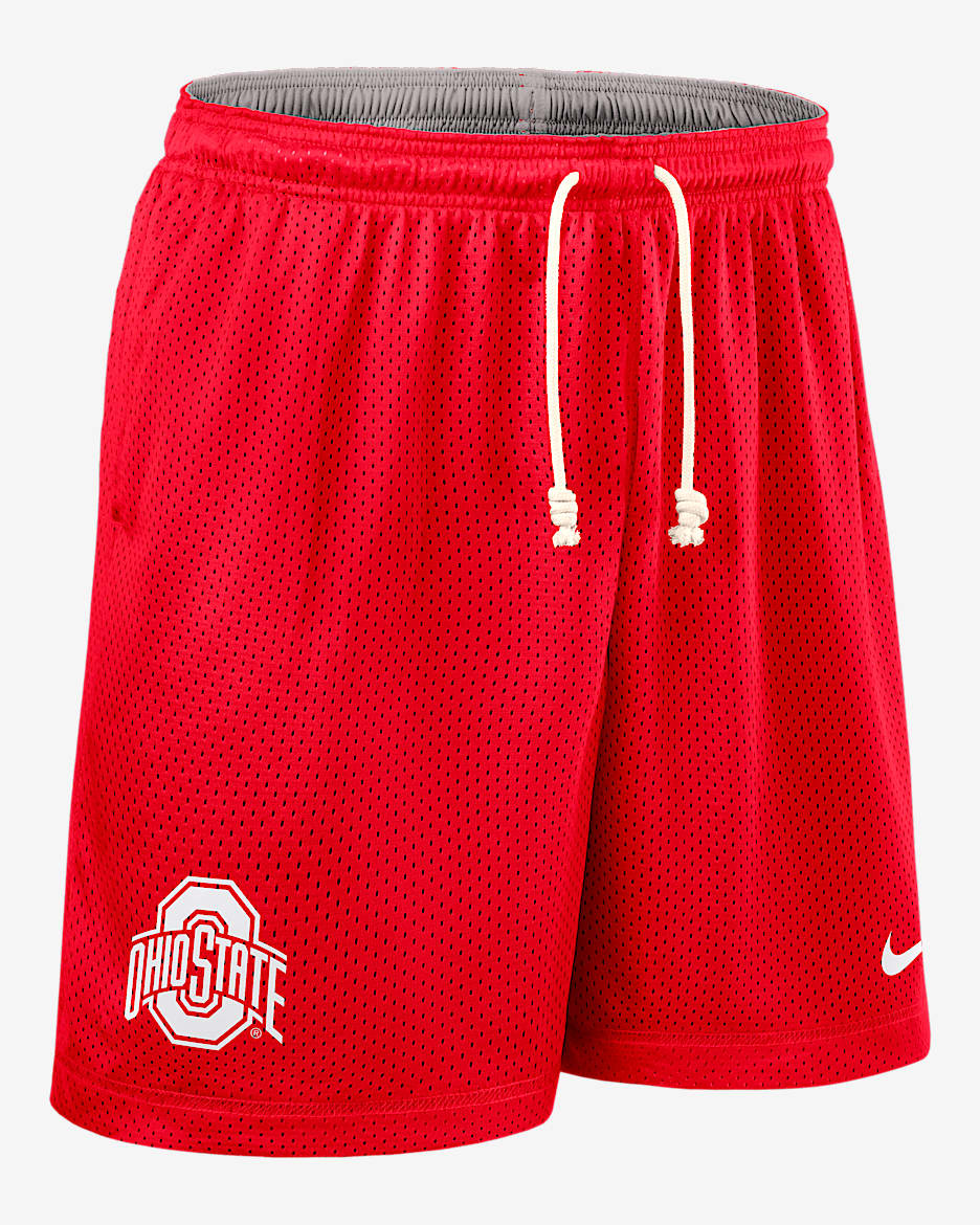 Shorts universitarios Nike Dri-FIT para hombre Ohio State Sideline Reversible - Rojo