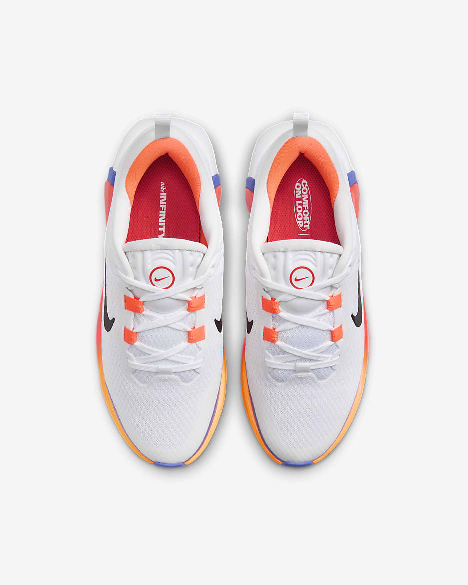 Buty do biegania dla dużych dzieci Nike Infinity Flow - Biel/Astronomy Blue/Total Orange/Czerń