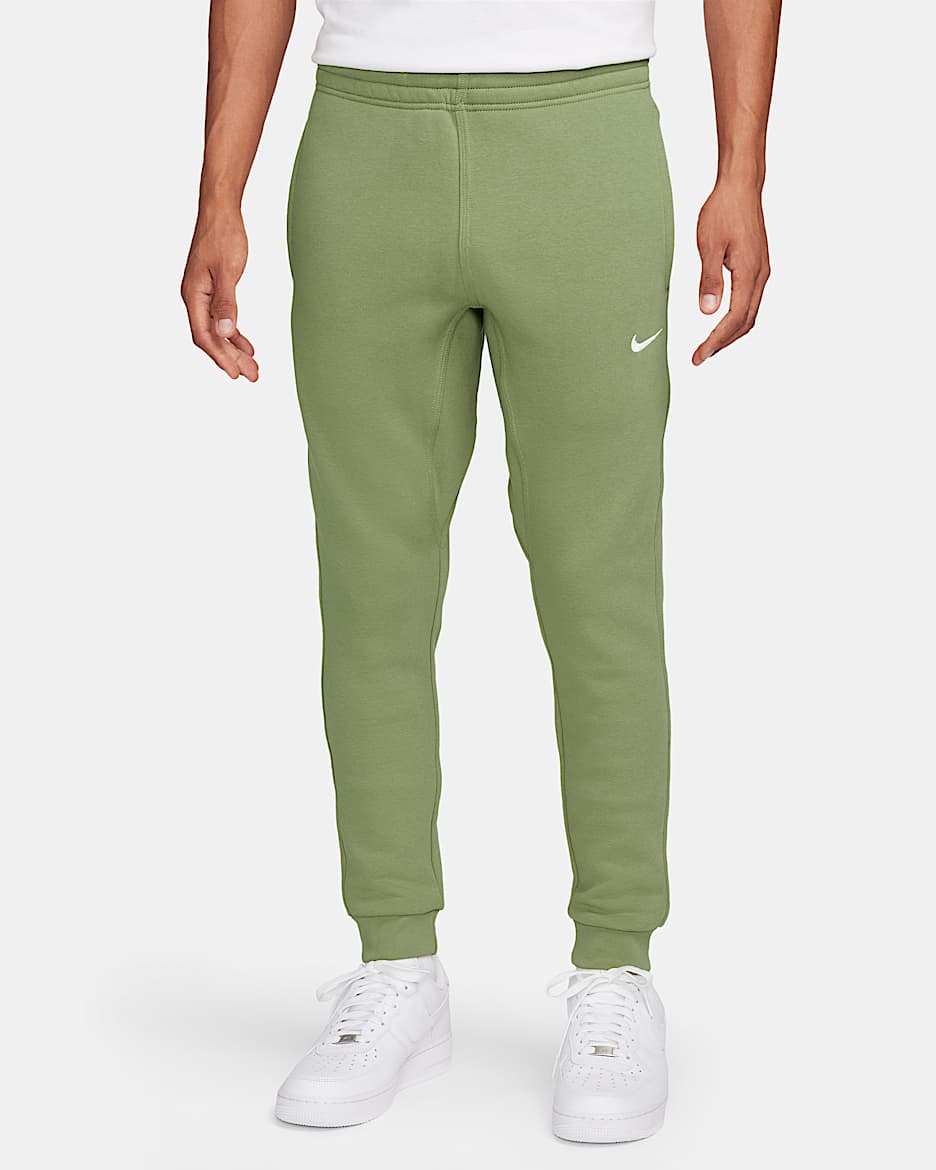 Nike Club Fleece Tapered Pants - Oil Green/White