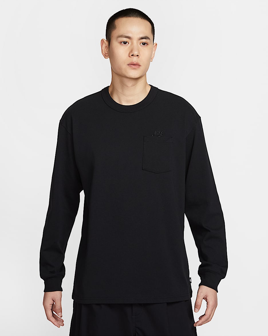 Nike Sportswear Premium Essentials Men's Long-Sleeve Pocket T-Shirt - Black