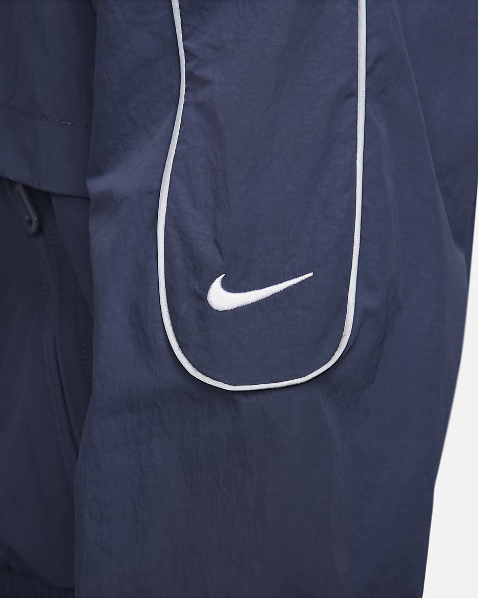 Nike Sportswear Solo Swoosh Men's Woven Track Jacket - Thunder Blue/White