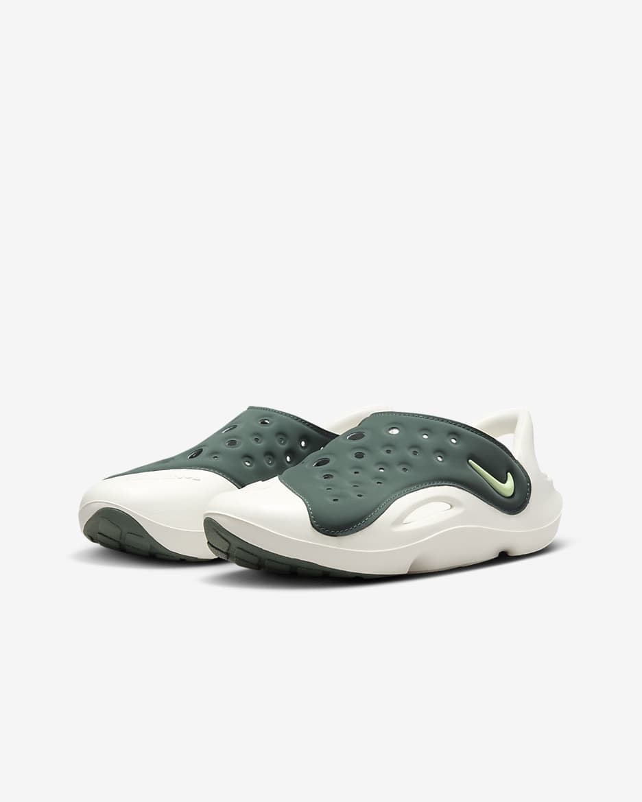 Sandalias para niños grandes Nike Aqua Swoosh - Verde vintage/Vela/Voltio ligero