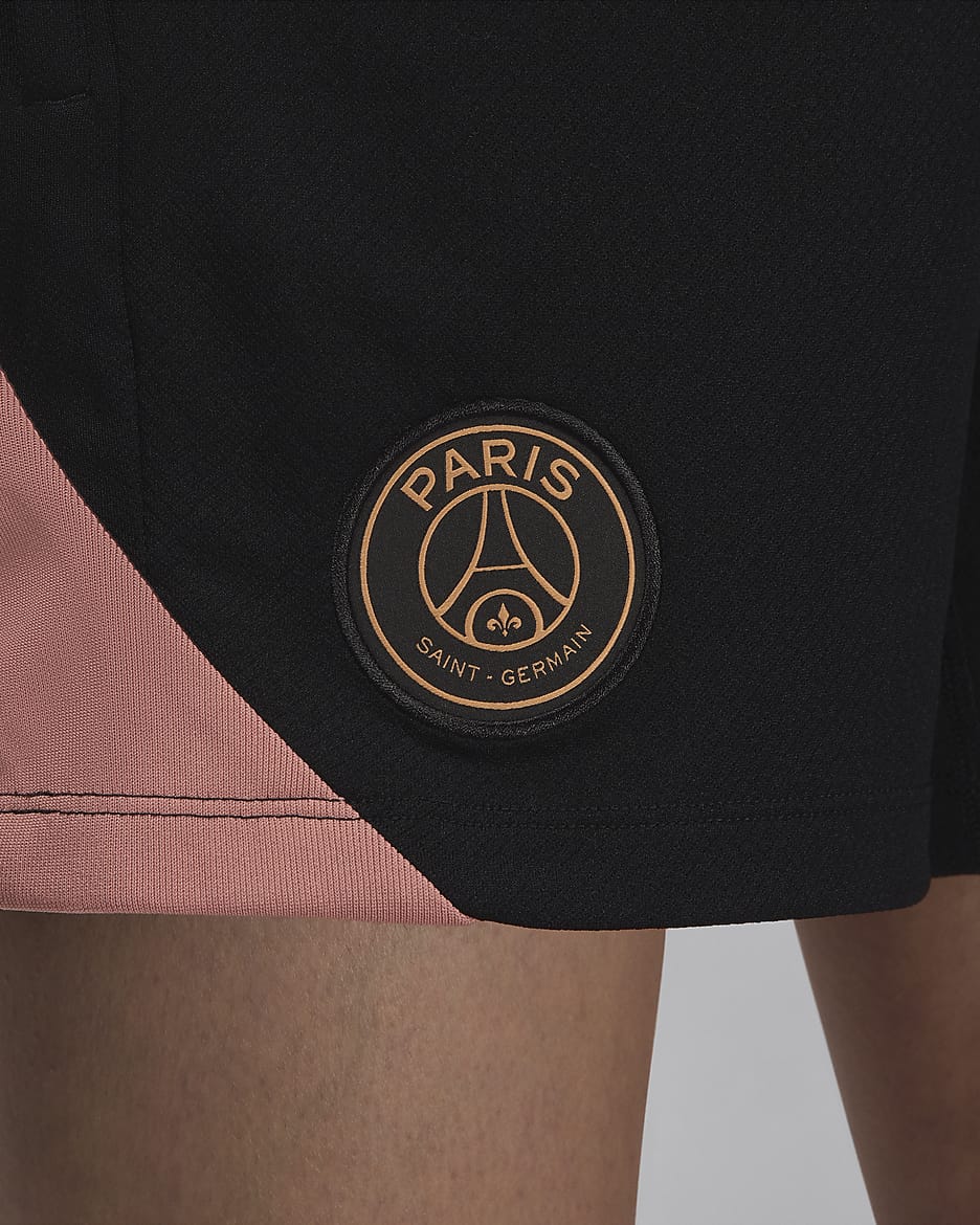 Maskinstrikkede Paris Saint-Germain Third Strike Jordan Dri-FIT-fodboldshorts til kvinder - sort/Rust Pink/Rust Pink