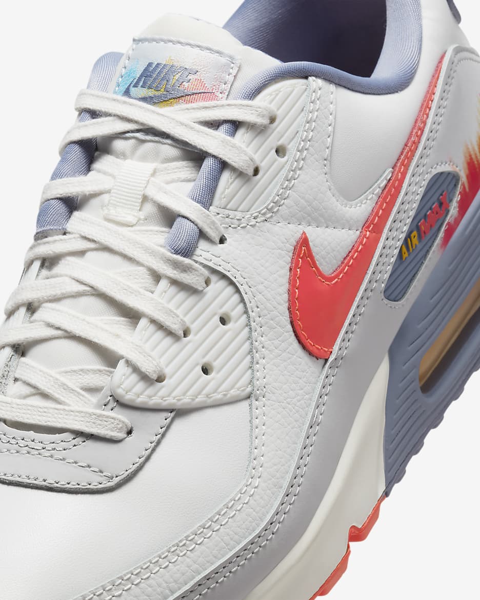 Nike Air Max 90 Premium Men's Shoes - Summit White/Ashen Slate/Pure Platinum/Bright Crimson