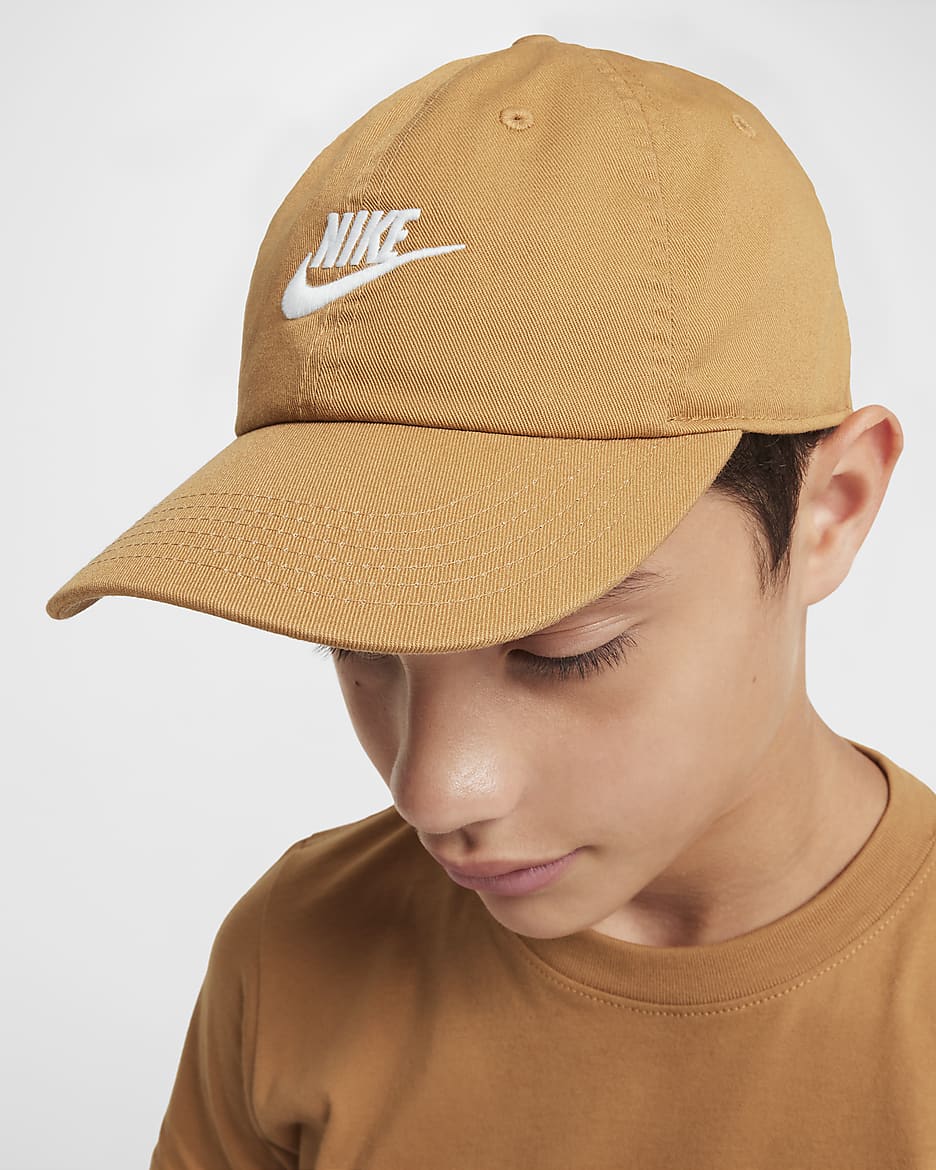 Nike Club Kids' Unstructured Futura Wash Cap - Flax/White