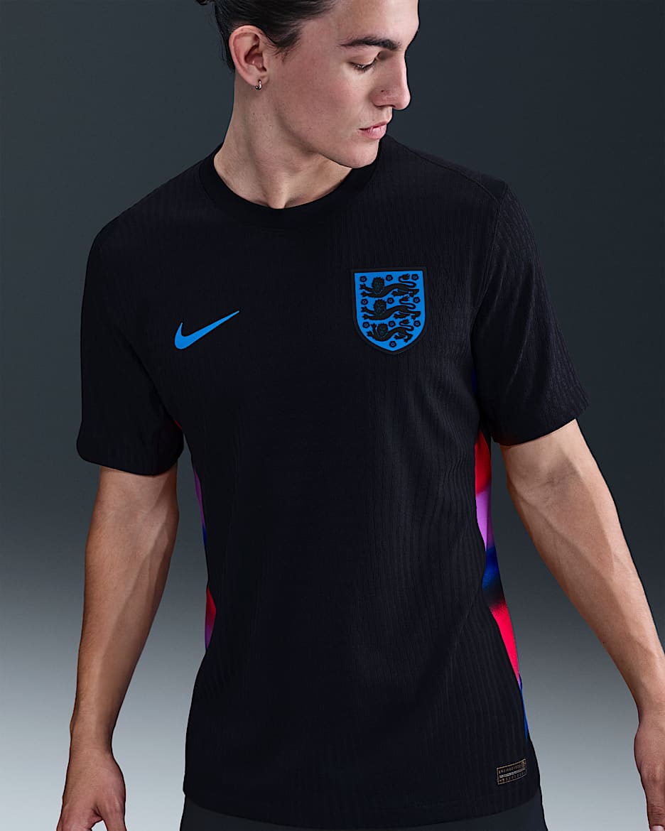 England 2025 Match Away (Women's Team) Men's Nike Dri-FIT ADV Football Authentic Shirt - Black/Light Photo Blue
