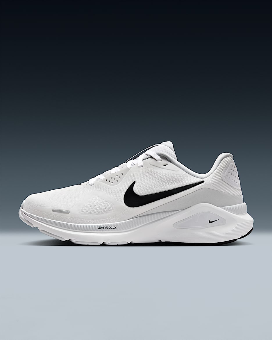 Tenis de correr en pavimento para mujer Nike Structure 26 - Blanco/Platino puro/Negro