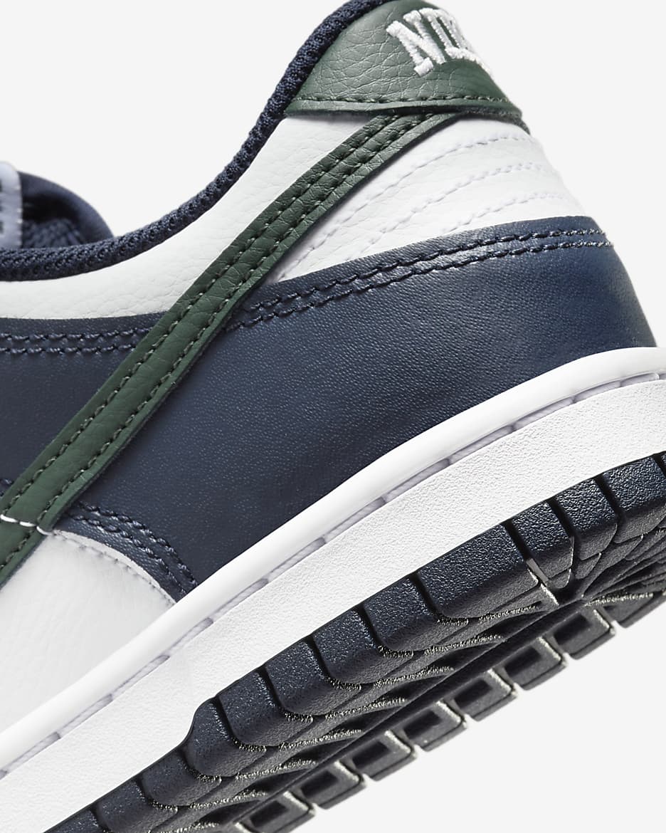 Nike Dunk Low Big Kids' Shoes - Obsidian/White/Vintage Green