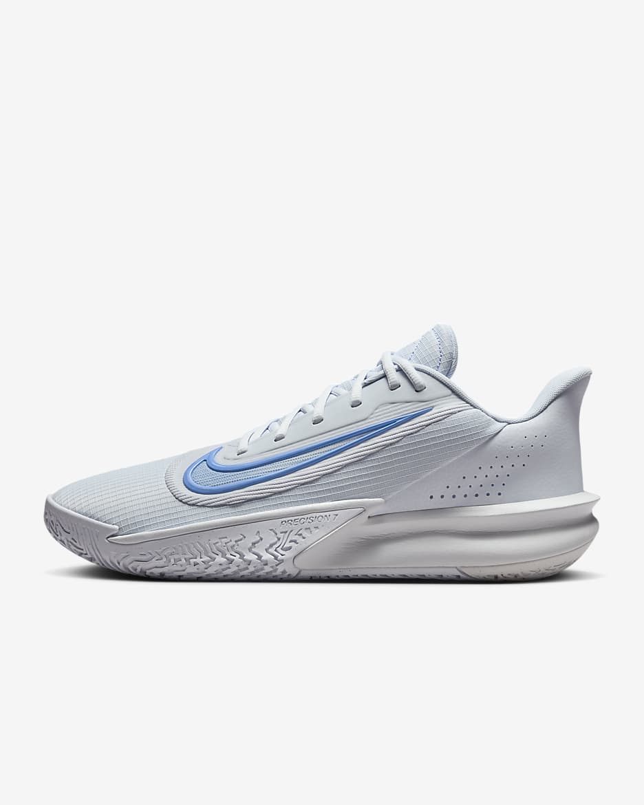 Nike Precision 7 Men's Basketball Shoes - Football Grey/Pure Platinum/Plum Dust/Royal Pulse